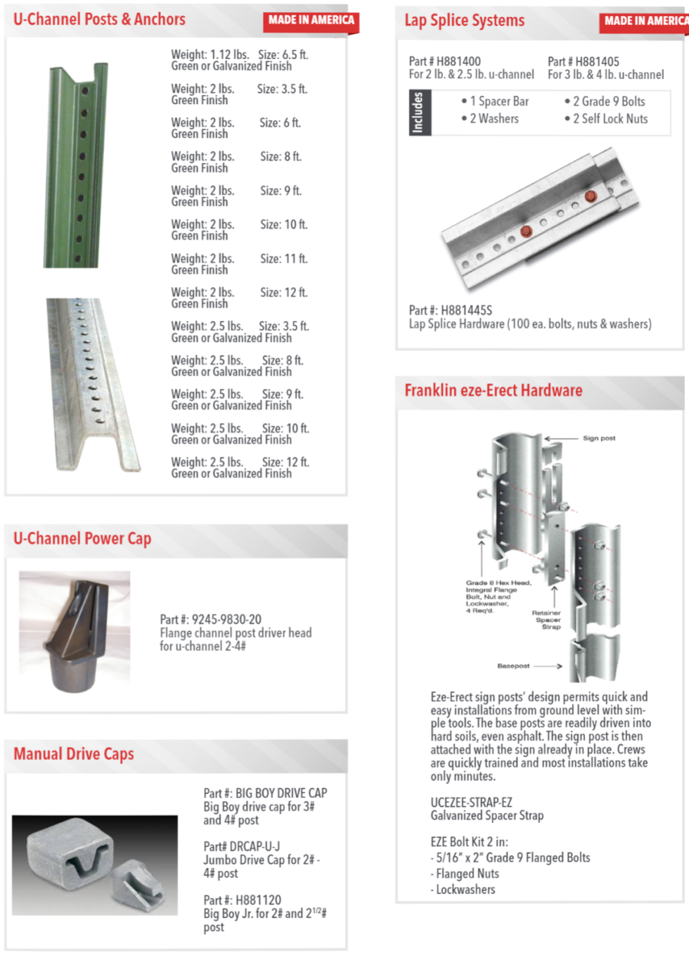 U-Channel Posts & Accy's - PA Municipal